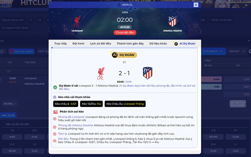 Dự đoán AI Liverpool vs Atl Madrid 02h00 ngày 10/9/2026