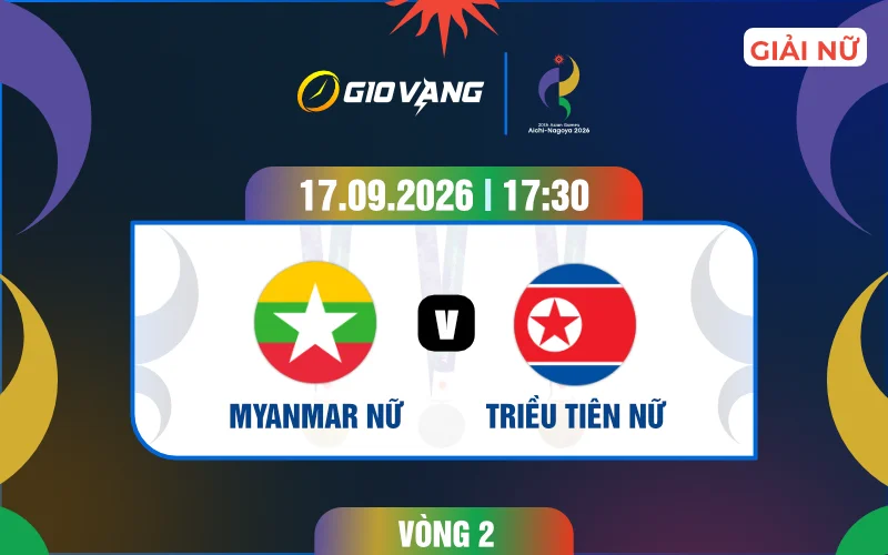 Soi kèo nữ Myanmar vs nữ Triều Tiên 17h30 ngày 17/9/2026 – ASIAD 2026