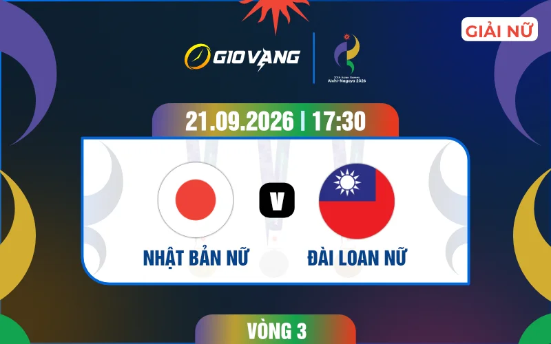 Soi kèo nữ Nhật Bản vs nữ Đài Loan 17h30 ngày 21/9/2026 – ASIAD 2026