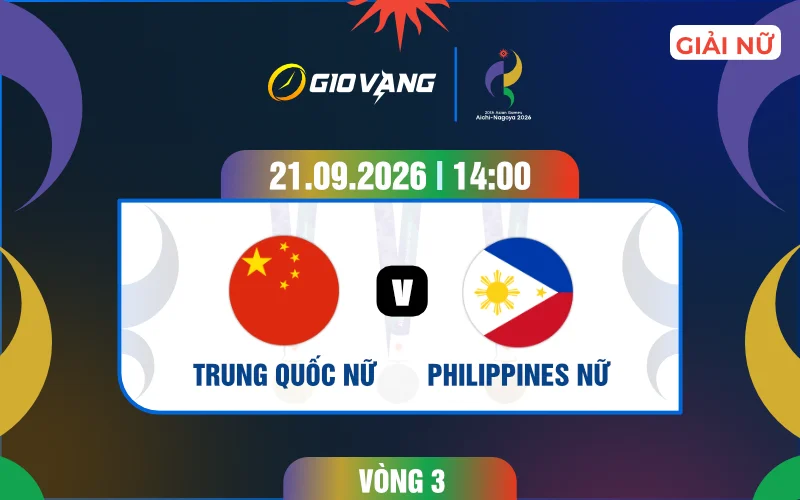 Soi kèo nữ Trung Quốc vs nữ Philippines 14h00 ngày 21/9/2026 – ASIAD 2026
